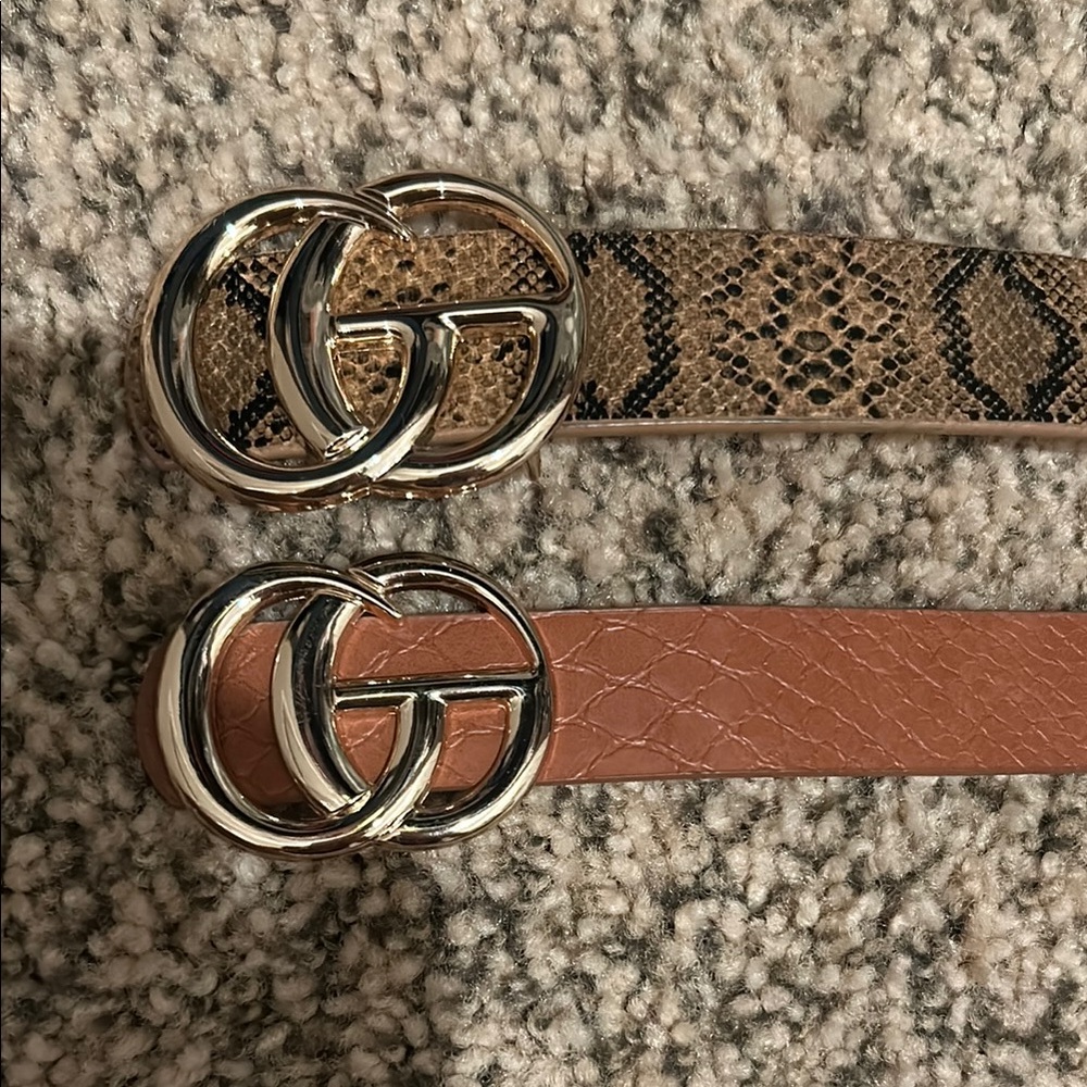 Gucci Women's Brown and Tan Belts (not real)